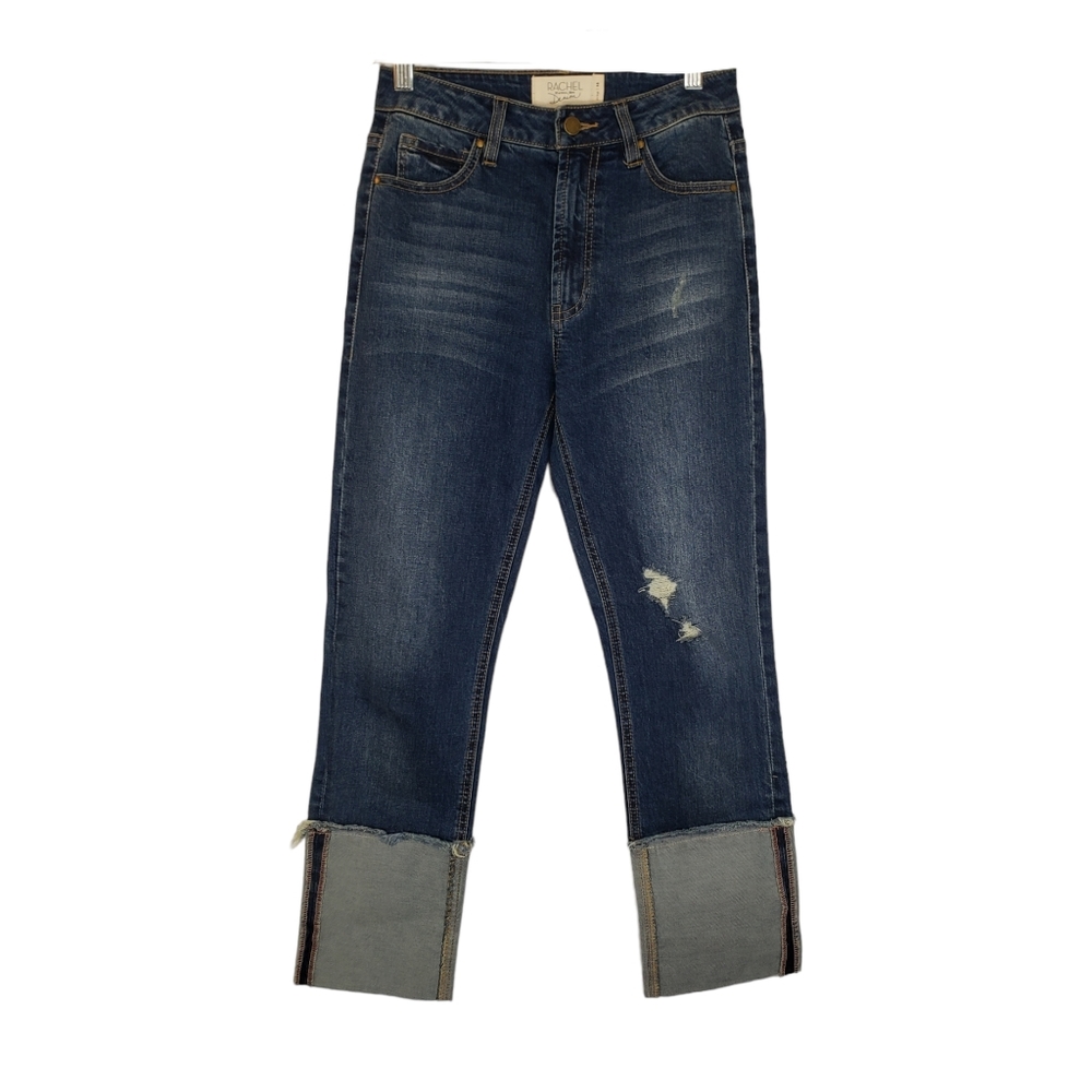 Rachel Roy Blue High Rise Crop Straight Leg Jeans Size 30
